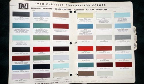 Vintage Paint Color Chart