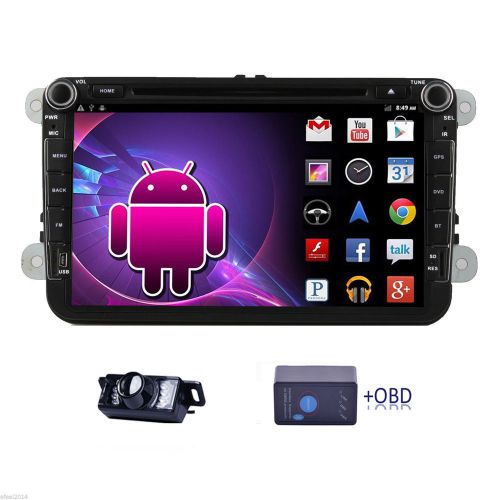 Hd 8&#034; android 4.4.4 car gps radio stereo dvd player multimedia wifi obd for vw