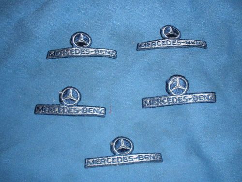 Nos mercedes old style patches-set of 5--small size sewn style-great early  nos