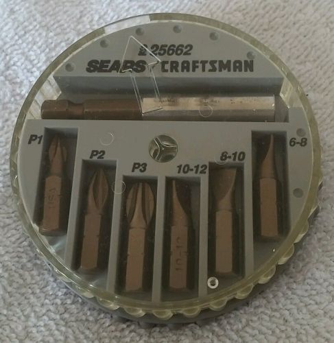 Sears craftsman phillips and flathead drill bit set with case 25662