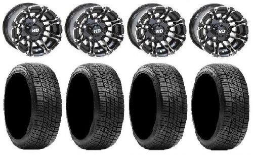 Itp hd3 machined golf wheels (2+5) 12&#034; 215x35-12 greensaver tires yamaha