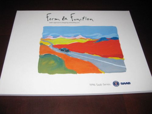 1996 saab form &amp; function book brochure 900 9000 cs cse aero +