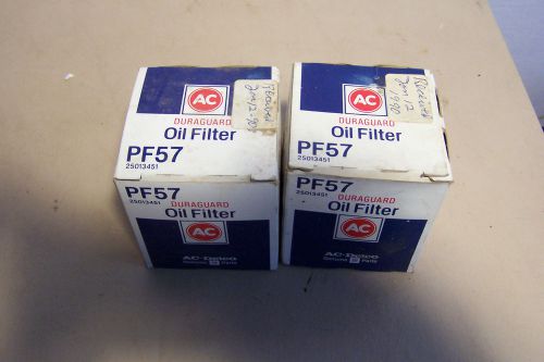 Vintage nos lot of 2 ac-delco pf57 oil filters