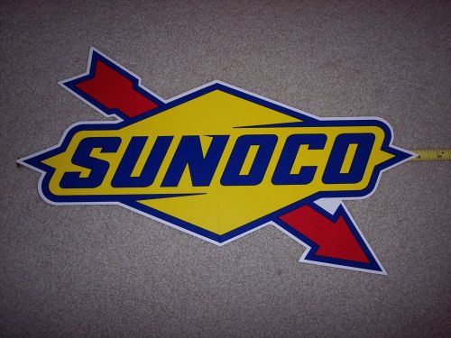 Sunoco sticker 11&#034; x 18&#034; nascar indycar nhra fuel gas oil petroleum sun oil co
