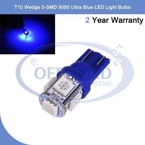 2pcs t10 194 168 2825 5 x 5050 smd led blue super bright car lights bulb or h2