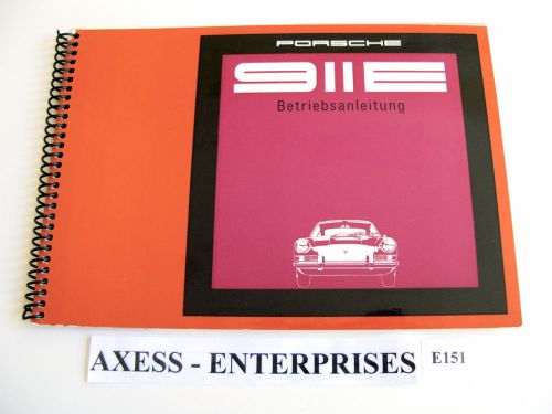 1968 1969 porsche 911 e 911e betriebsanleitung *german* owners manual book e151