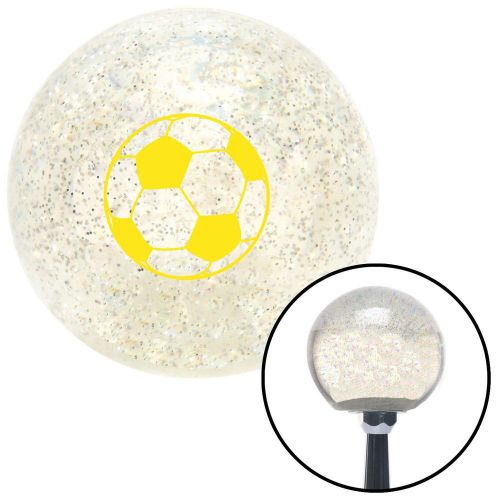 Yellow soccer ball clear metal flake shift knob with m16 x 1.5 insertshift