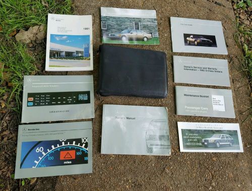 10pc oem 1992 mercedes-benz w140 s-class owners manual books &amp; black portfolio