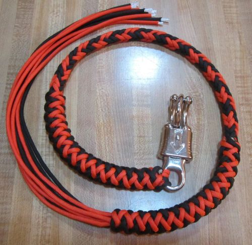 Motorcycle getback biker whip usa made paracord black and orange