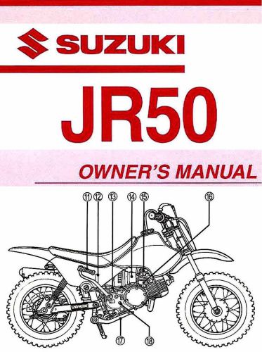2003 suzuki jr50 mini motocross motorcycle owners manual -jr 50-suzuki