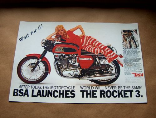 Bsa rocket 3 750 advertisement poster 1969 a75