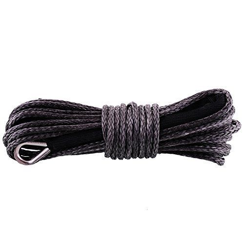 Sedeta? 50&#039;x3/16&#034; strong durable dyneema synthetic winch rope 4380lb black