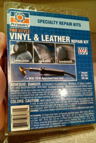 Permatex vinyl and leather repair kit 81781 vr-8a pro style with tool