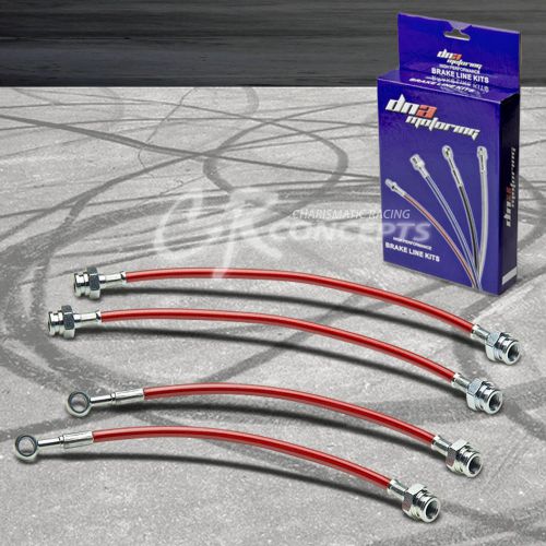 For bmw m5/m6 745i/750i front/rear red stainless type brake line/hose pvc coat