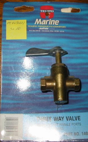 New tempo 3 way valve 1/4&#034; npt brass 140030 302wv3