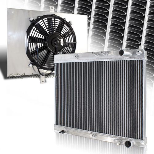 For 2004-2007 scion xb manual transmission 2 row aluminum radiator + fan shroud