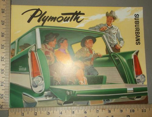 1957 plymouth suburbans station wagon brochure folder original cowboy