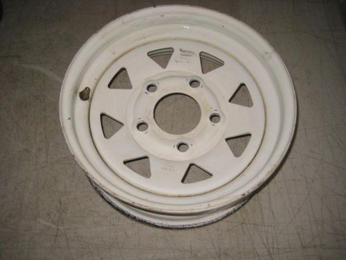 Trailer wheel white rim 15 x 5 spoke style (5 lug on 4.5&#034;)