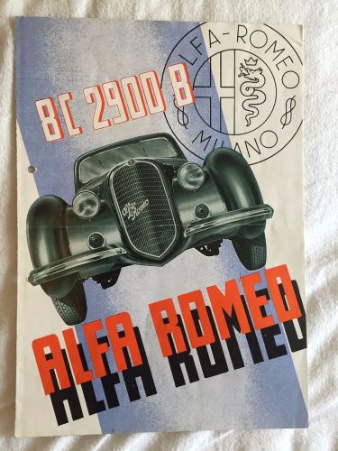 1938 alfa romeo 8c 2900b original brochure 2300 6c prospekt ferrari