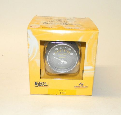 Autometer carbon fiber ultra-lite voltmeter gauge 2 1/16&#034;  remanufactured