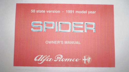 Alfa romeo spider owner&#039;s manual - 1991 -  pdf version