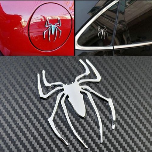 1pcs suv car spider man emblem logo rear badge sticker for audi decal silver