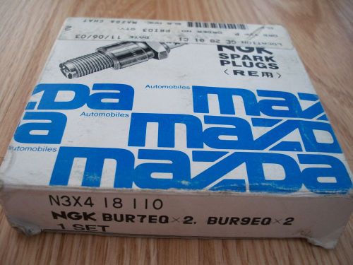 Mazda rx-7 new original ngk spark plug set (2xbur7eq &amp; 2xbur9eq) 1986 to 1991
