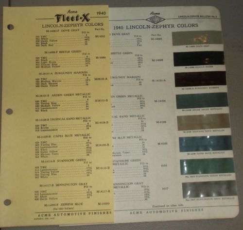 1940 lincoln zephyr color chips