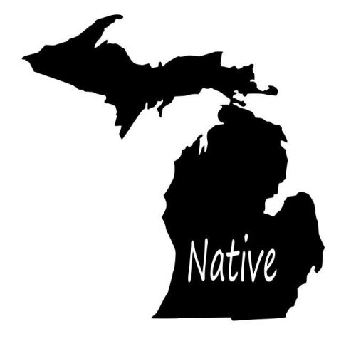 Michigan native, sticker/decal,lake life,michigan,born&amp;raised,up, great  lakes