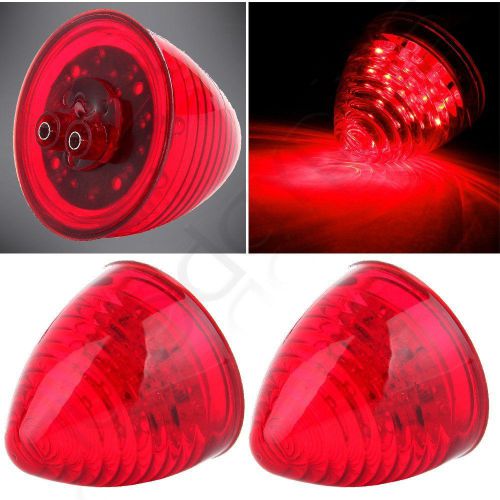 Pack of 2 trucks 2.5&#034; red beehive dome side marker trailer light universal