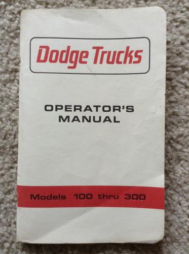 1966 dodge truck operator's manual