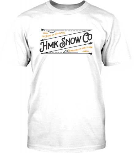 Hmk stitch logo tshirt white or brown - five adult sizes