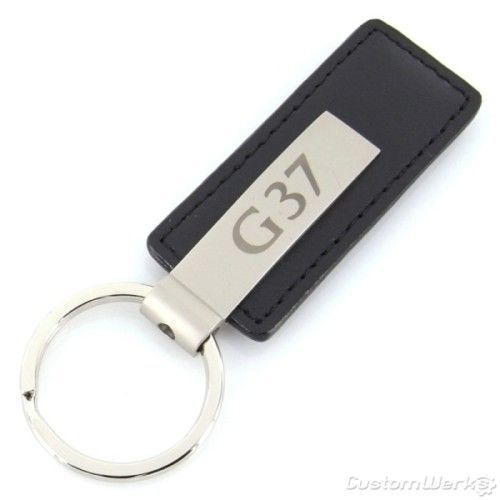 Infiniti g37 black leather rectangular key chain