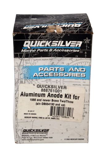 Quicksilver parts aluminum anode kit 888761q01 for 1988 &amp; newer bravo two/three