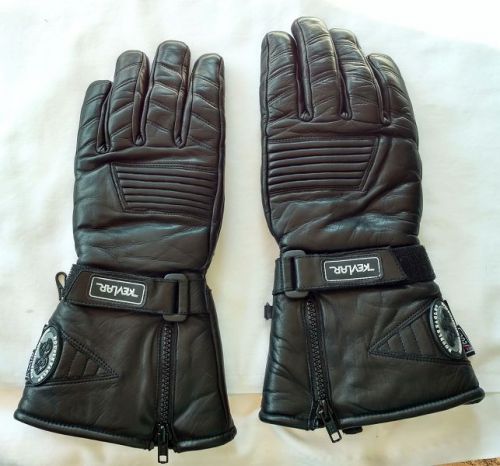 Double eagle kevlar thinsulate hipora leather gauntlet gloves men&#039;s xlarge black
