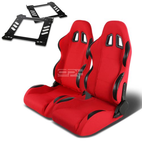 Type-4 racing seat red pvc+silder/rail+for 92-99 bmw e36 2-door bracket x2
