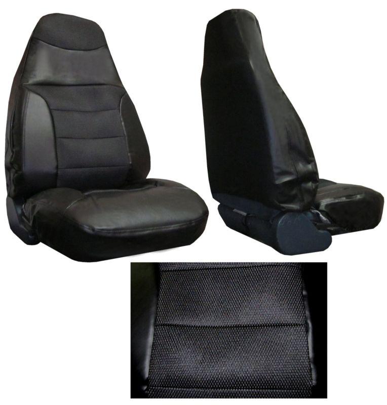 **hawaii**black padded synthetic leather car truck high back bucket seat covers