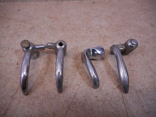Lot of 4, gm vent window latches, 1 matching pr, chrome, used, many applications