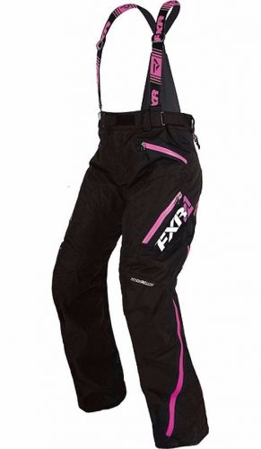 Fxr vertical pro snowmobile pants waterproof bibs womens 6 small black/fuchsia