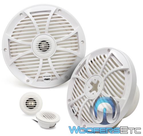 Wet sounds sw-808-w 8&#034; 125w rms white marine boat coaxial speakers tweeters new