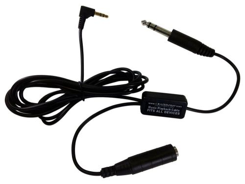 Music player adapter for pilot headset - dual plug for general aviation aircr...