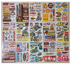 15 sheet racing atv helmet dirt bike motocross car track stickers#atv1501
