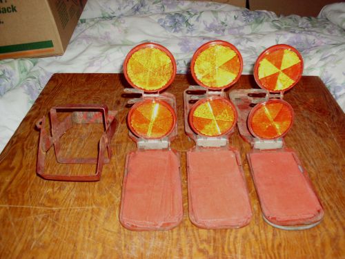 Vintage 3 lot miro flare safety reflectors railroad military truckers model 18