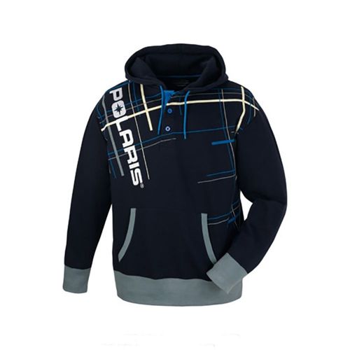 Polaris blue &amp; grey summit plaid hoodie hoody sweatshirt sizes m-2xl