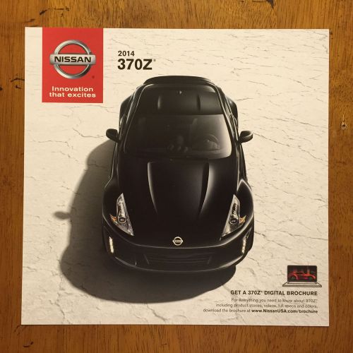2014 nissan 370z dealer spec specification pamphlet brochure, 1 page back toback