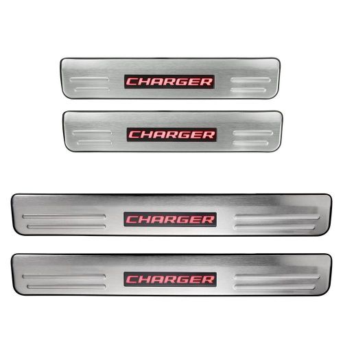 Door sills for dodge charger 2006-2014 red lighted led illuminated instructions