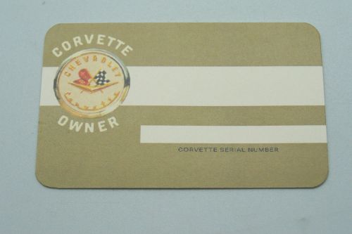 Corvette owners club membership card sales brochure parts original