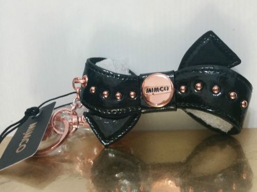 Mimco peek a bow keyring chain fob accessories black bnwt