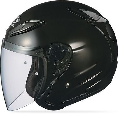 Kabuto avand ii open face motorcycle helmet solid metallic black