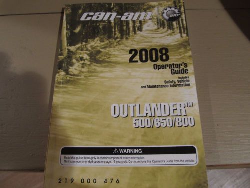 2008 can am outlander operators guide 500/650/800
